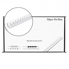 M-Bind Plastic Binding Comb - 28mm x 21 Ring, 50pcs/box, White